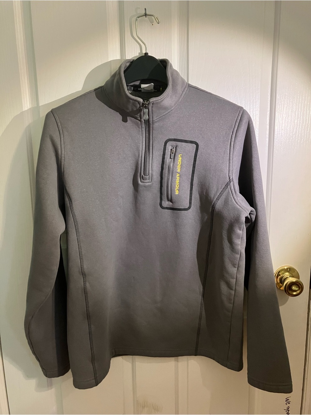 Under Armour Gray Quarter-Zip Performance Pullover with Yellow Logo